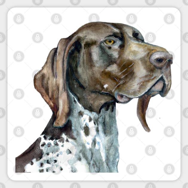 German Shorthaired Pointer Watercolor - Gift For Dog Lovers Sticker by Edd Paint Something